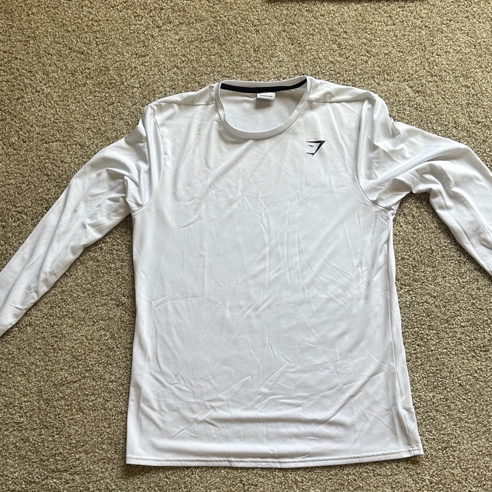 Gymshark Men's White Long Sleeve Shirt